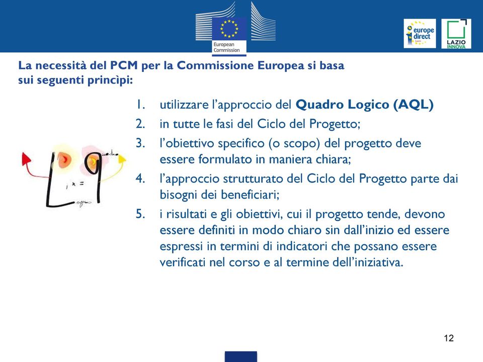 l approccio strutturato del Ciclo del Progetto parte dai bisogni dei beneficiari; 5.