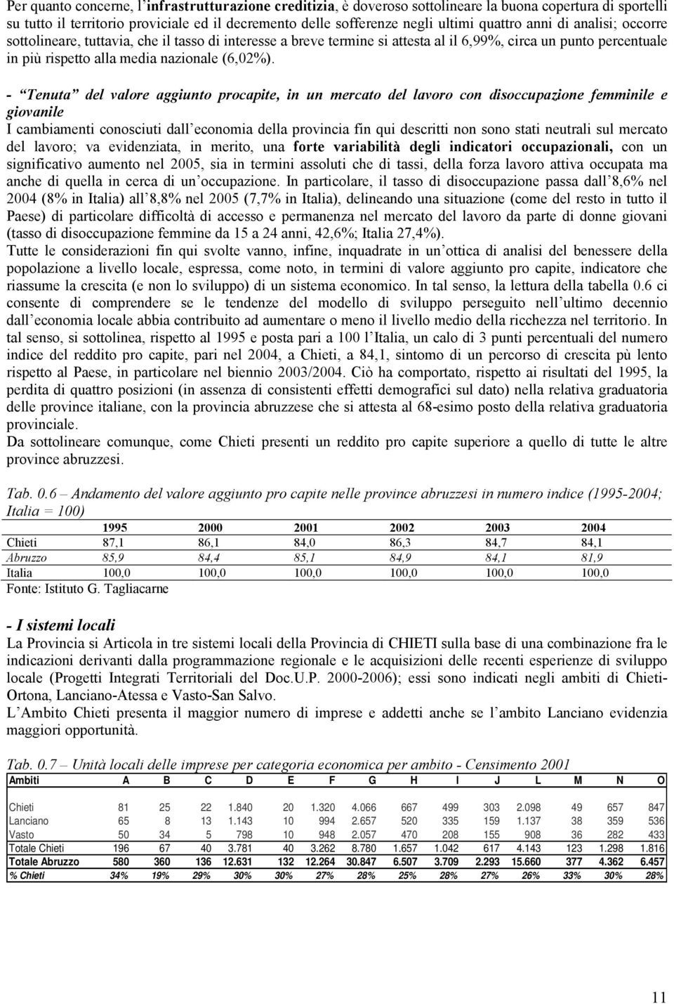 - Tenuta del valore aggiunto procapite, in un mercato del lavoro con disoccupazione femminile e giovanile I cambiamenti conosciuti dall economia della provincia fin qui descritti non sono stati