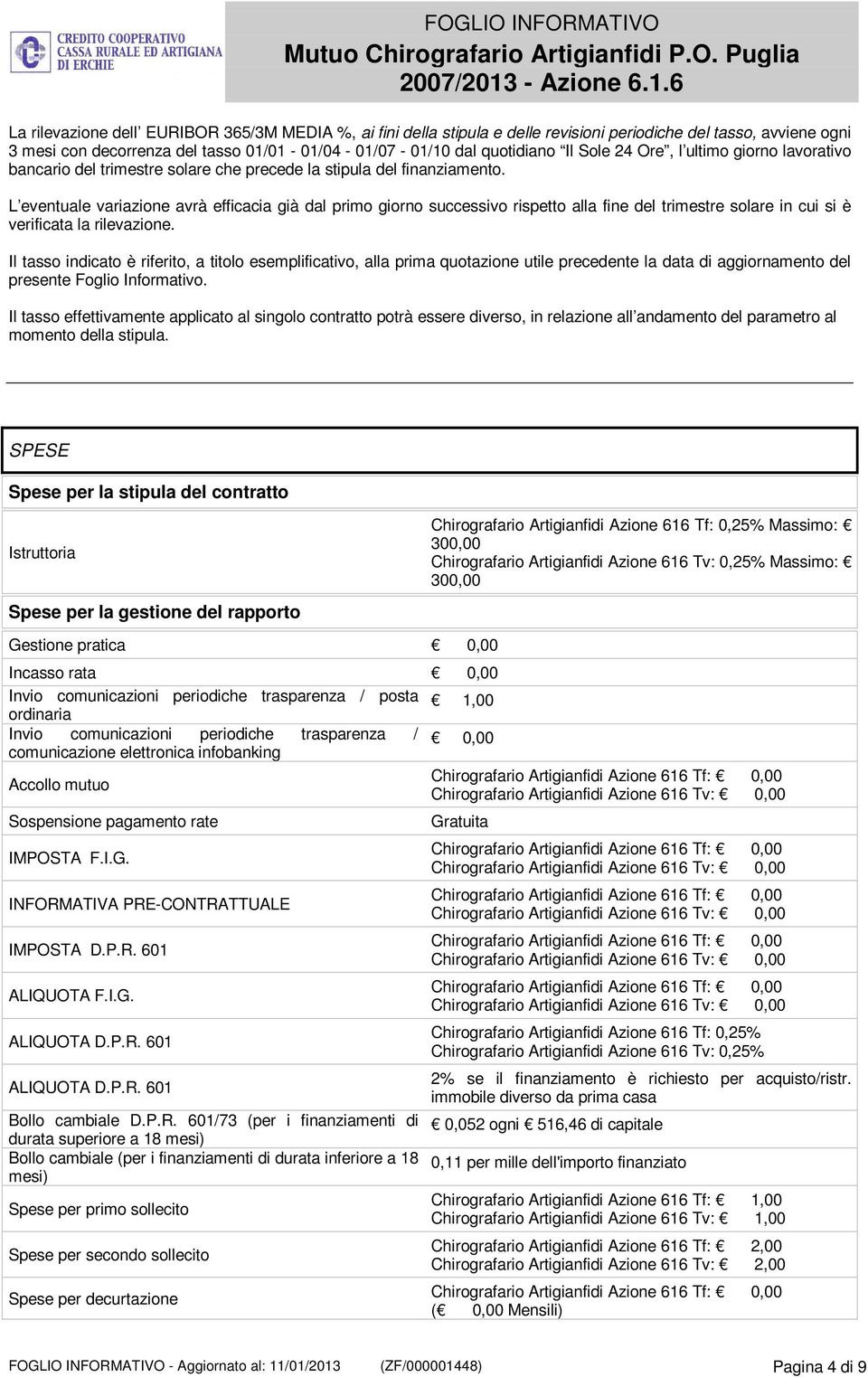 L eventuale variazione avrà efficacia già dal primo giorno successivo rispetto alla fine del trimestre solare in cui si è verificata la rilevazione.