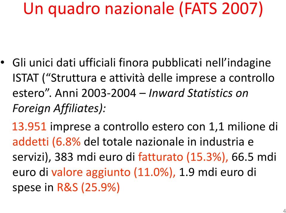 951 imprese a controllo estero con 1,1 milione di addetti (6.