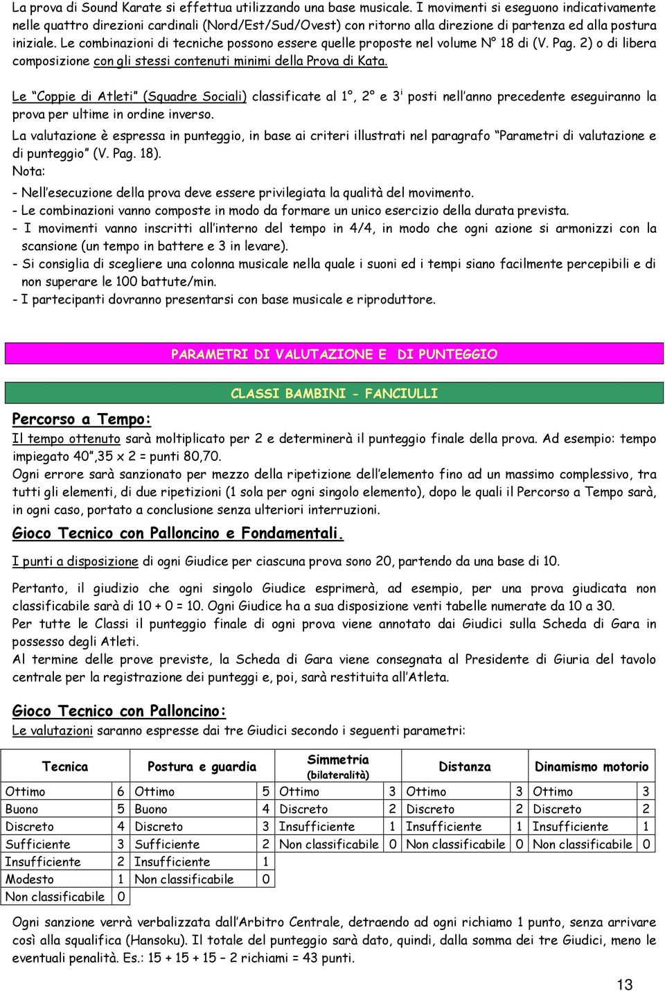 Le combinazioni di tecniche possono essere quelle proposte nel volume N 18 di (V. Pag. 2) o di libera composizione con gli stessi contenuti minimi della Prova di Kata.