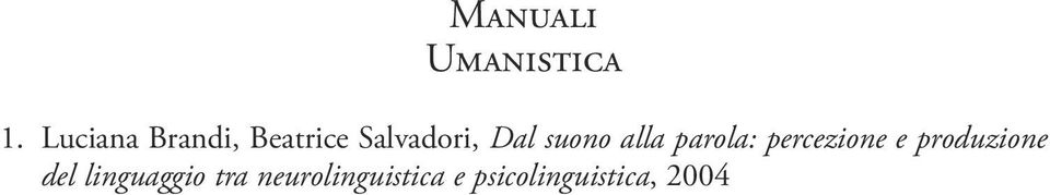 suono alla parola: percezione e