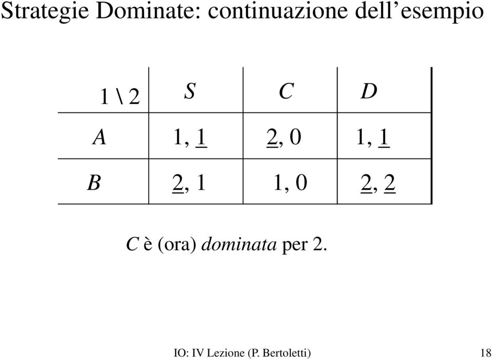 1, 1 B 2, 1 1, 0 2, 2 C è (ora)