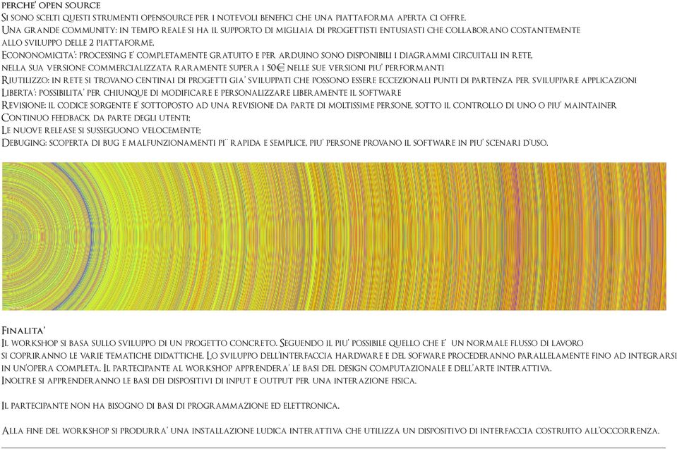 Econonomicita : processing e completamente gratuito e per arduino sono disponibili i diagrammi circuitali in rete, nella sua versione commercializzata raramente supera i 50 nelle sue versioni piu