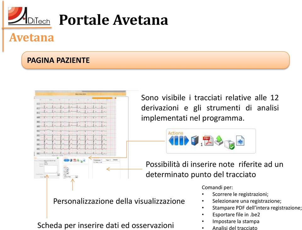 Possibilità di inserire note riferite ad un determinato punto del tracciato Personalizzazione della