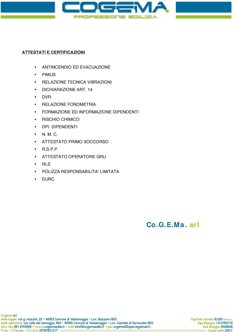 14 DVR RELAZIONE FONOMETRIA FORMAZIONE ED INFORMAZIONE DIPENDENTI RISCHIO CHIMICO