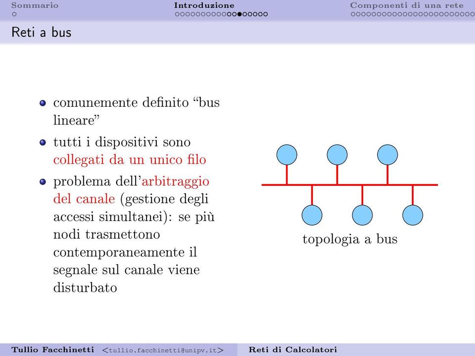 canale (gestione degli accessi simultanei): se più nodi