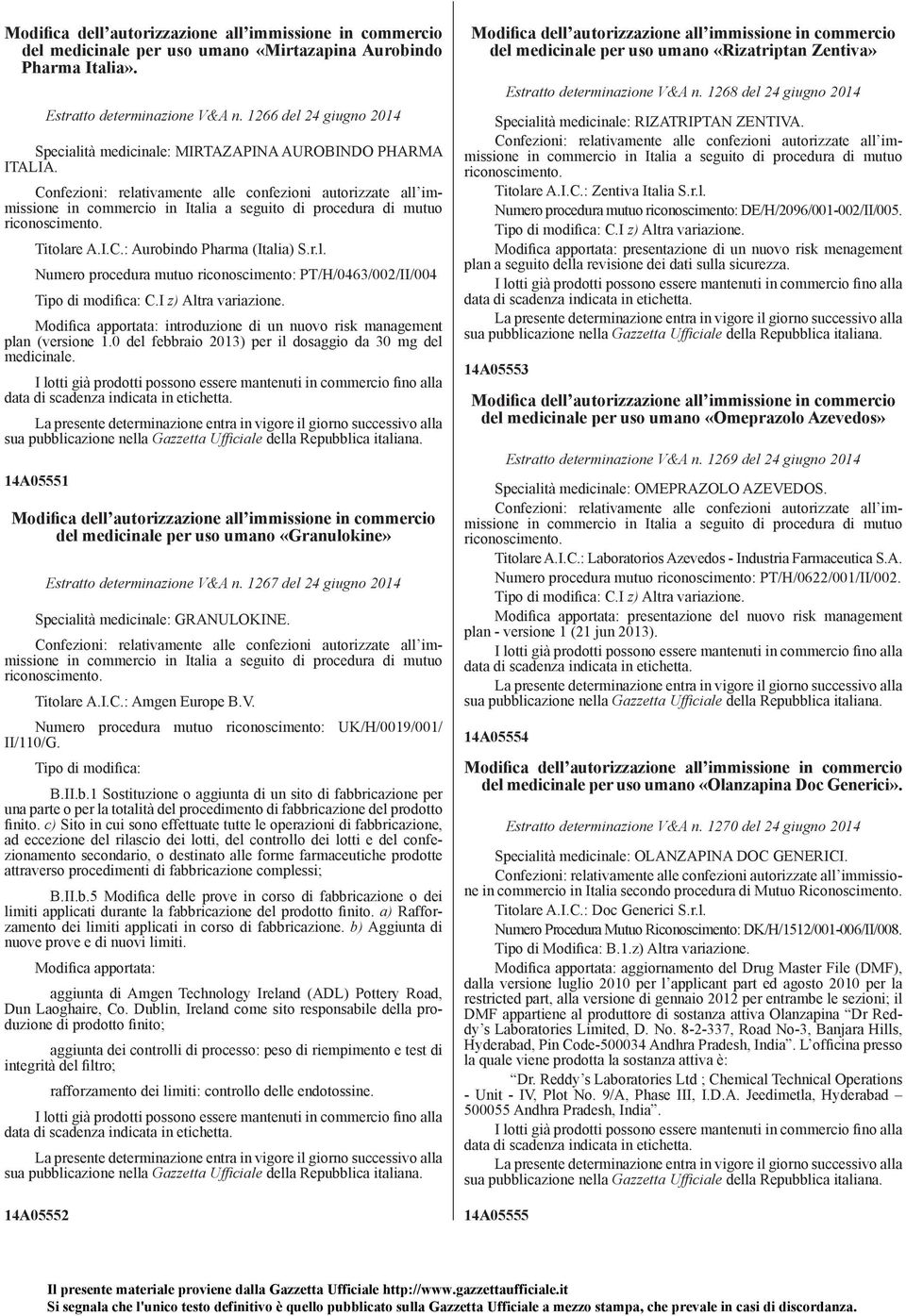 I z) Altra variazione. Modifica apportata: introduzione di un nuovo risk management plan (versione 1.0 del febbraio 2013) per il dosaggio da 30 mg del medicinale.