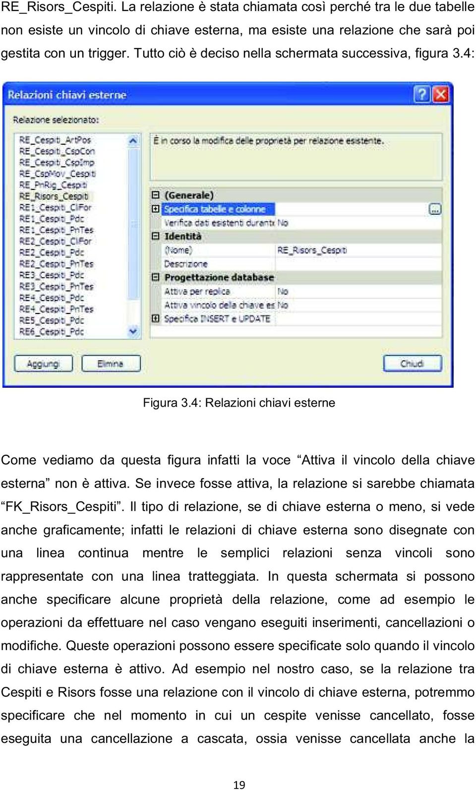 Se invece fosse attiva, la relazione si sarebbe chiamata FK_Risors_Cespiti.