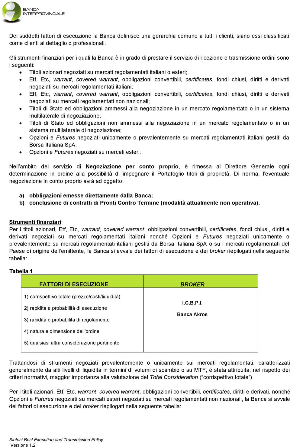 esteri; Etf, Etc, warrant, covered warrant, obbligazioni convertibili, certificates, fondi chiusi, diritti e derivati negoziati su mercati regolamentati italiani; Etf, Etc, warrant, covered warrant,