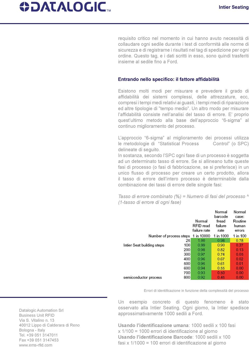 Entrando nello specifico: il fattore affidabilità Esistono molti modi per misurare e prevedere il grado di affidabilità dei sistemi complessi, delle attrezzature, ecc, compresi i tempi medi relativi