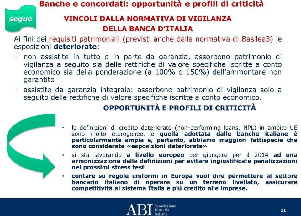 ponderazione (a 100% o 150%) dell ammontare non garantito - assistite da garanzia integrale: assorbono patrimonio di vigilanza solo a seguito delle rettifiche di valore specifiche iscritte a conto