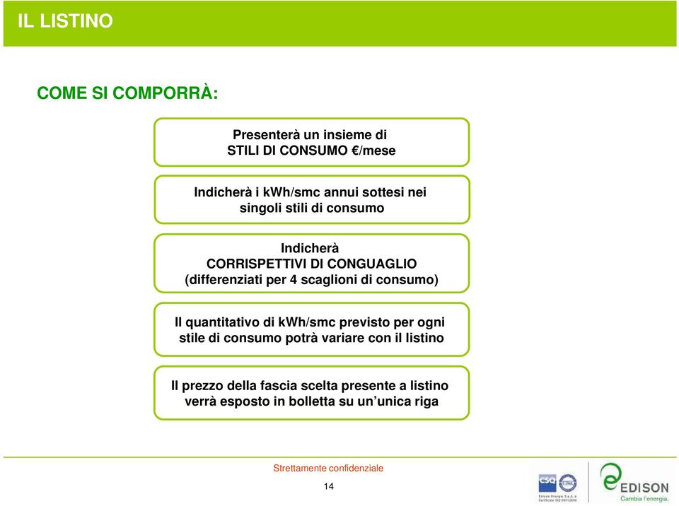 scaglioni di consumo) Il quantitativo di kwh/smc previsto per ogni stile di consumo potrà variare con