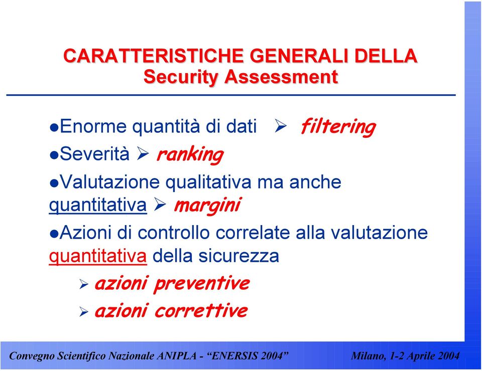 anche quantitativa margini Azioni di controllo correlate alla