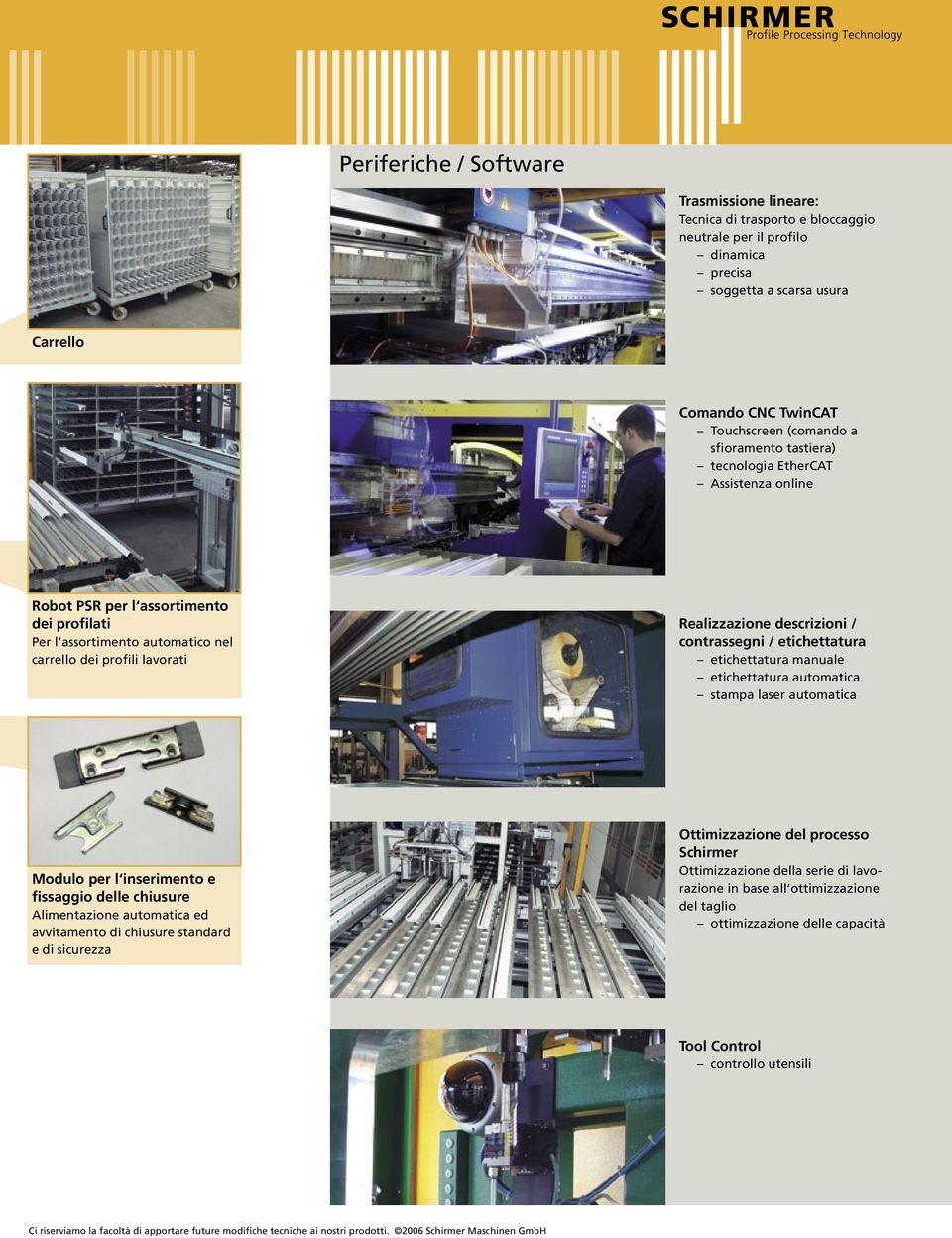 contrassegni / etichettatura etichettatura manuale etichettatura automatica stampa laser automatica Modulo per l inserimento e fissaggio delle chiusure Alimentazione automatica ed avvitamento di