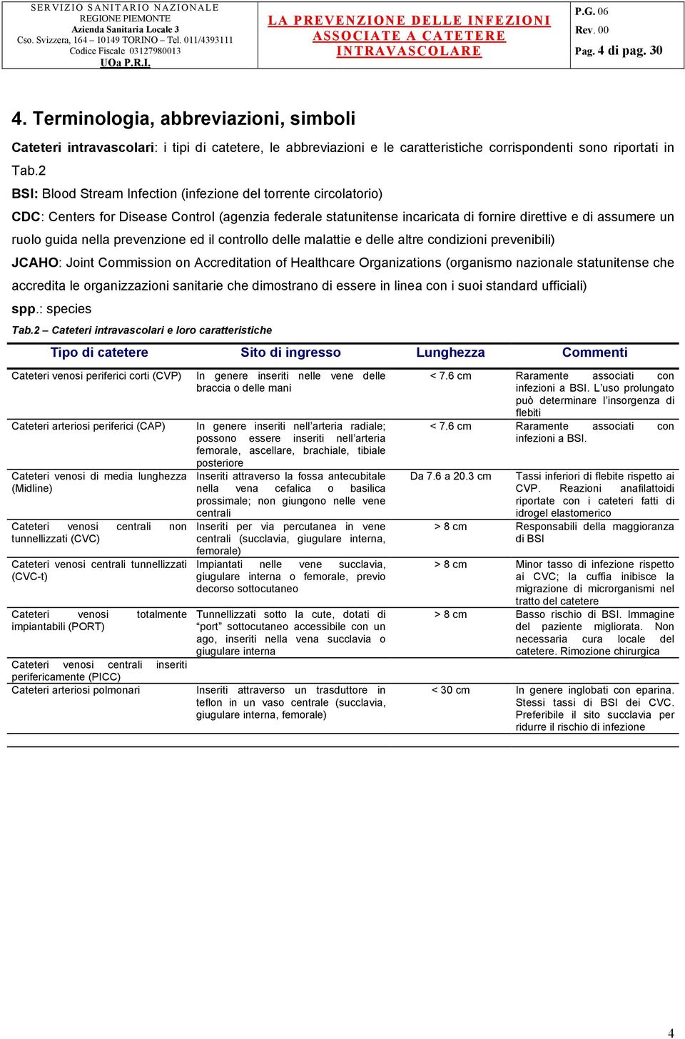 prevenzione ed il controllo delle malattie e delle altre condizioni prevenibili) JCAHO: Joint Commission on Accreditation of Healthcare Organizations (organismo nazionale statunitense che accredita