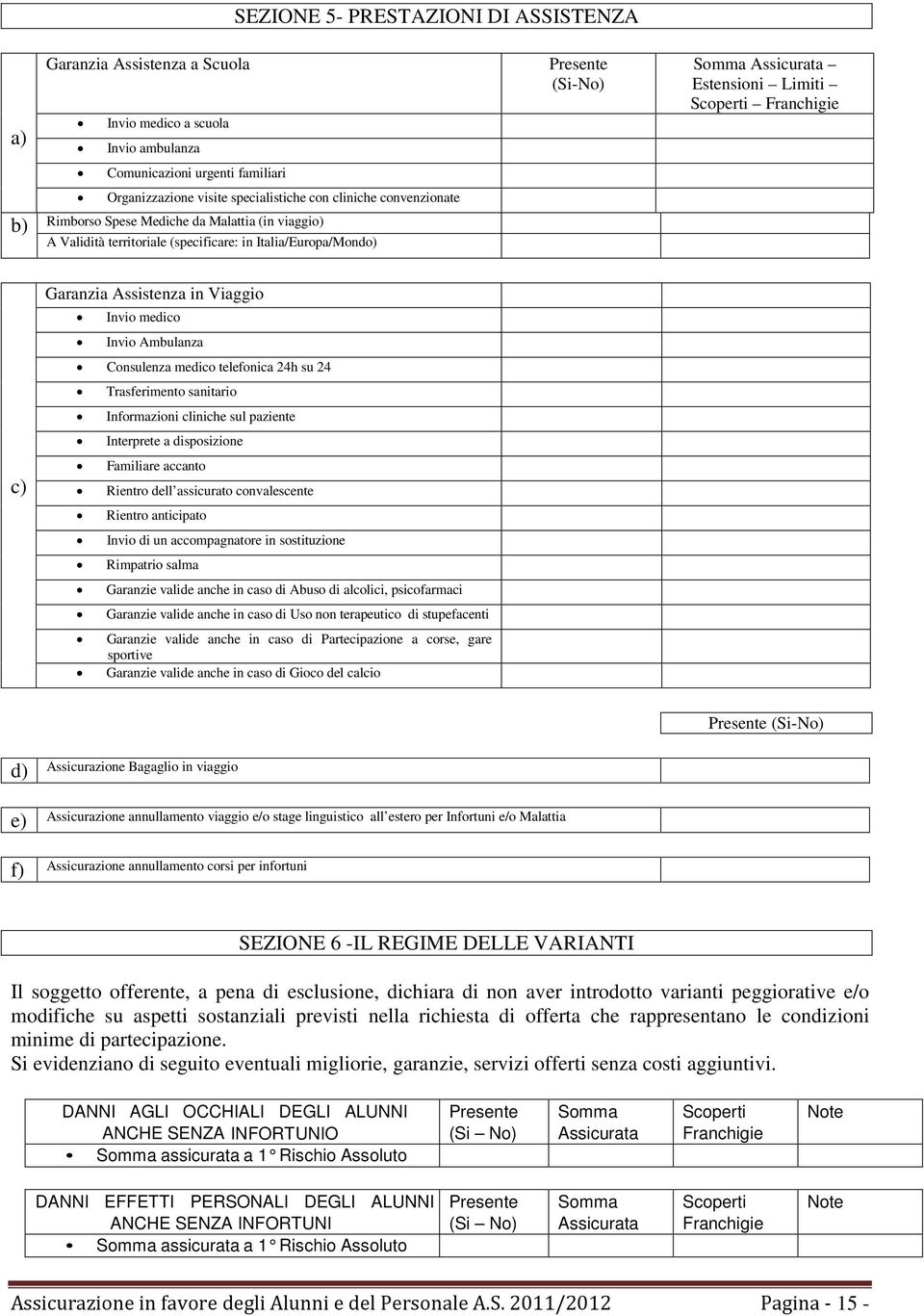 Garanzia Assistenza in Viaggio Invio medico Invio Ambulanza Consulenza medico telefonica 24h su 24 Trasferimento sanitario Informazioni cliniche sul paziente Interprete a disposizione Familiare