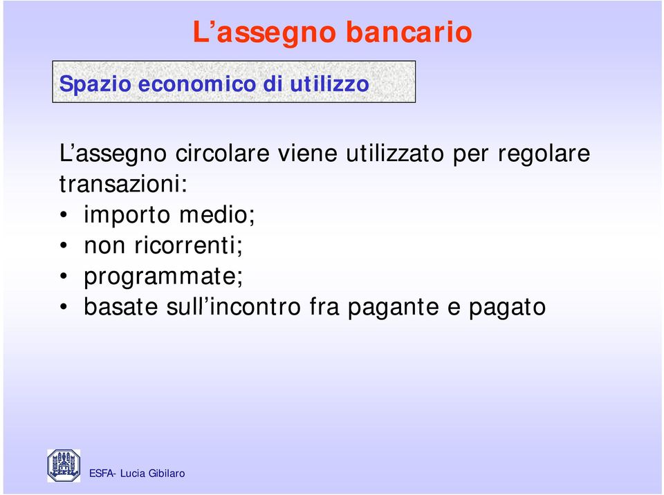 regolare transazioni: importo medio; non