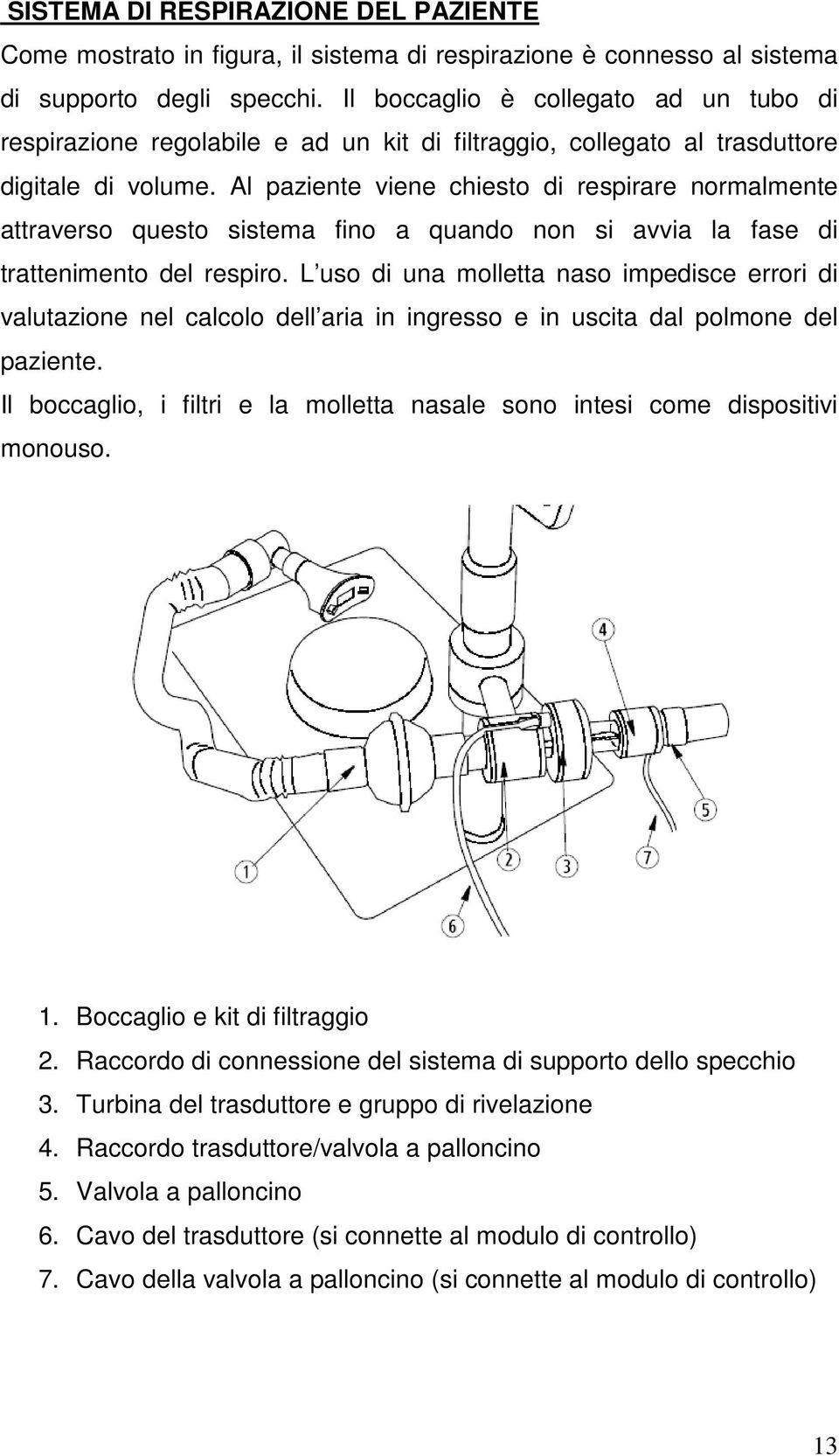 Al paziente viene chiesto di respirare normalmente attraverso questo sistema fino a quando non si avvia la fase di trattenimento del respiro.