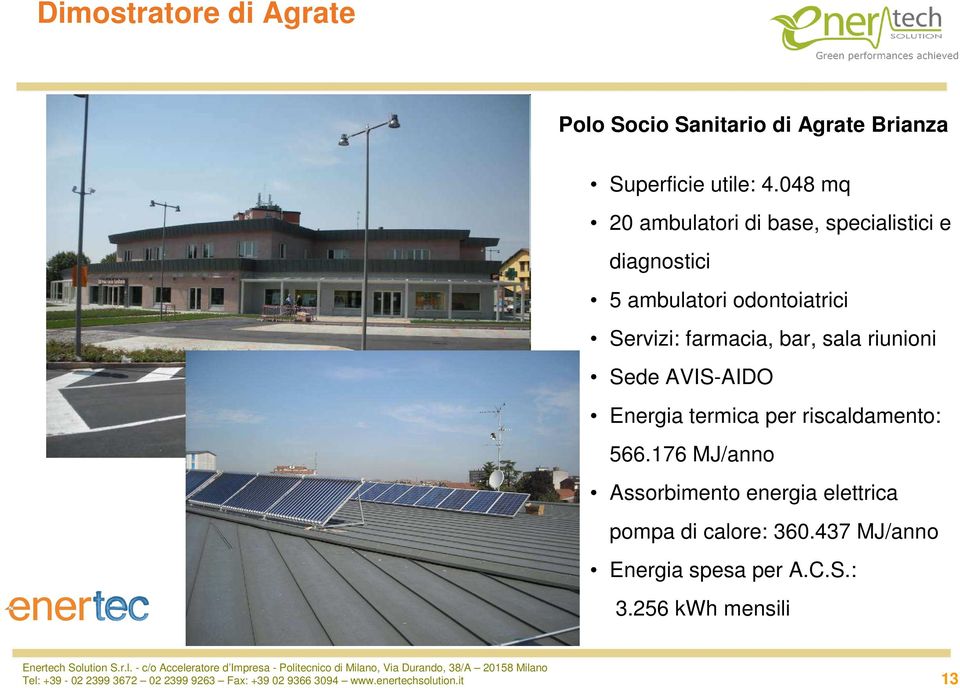 riunioni Sede AVIS-AIDO Energia termica per riscaldamento: 566.