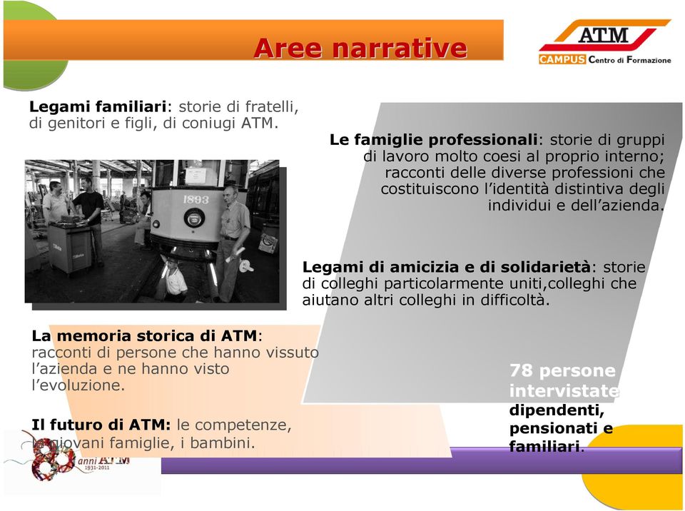 degli individui e dell azienda. Legami di amicizia e di solidarietà: storie di colleghi particolarmente uniti,colleghi che aiutano altri colleghi in difficoltà.