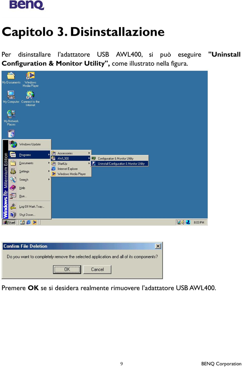 AWL400, si può eseguire "Uninstall Configuration & Monitor