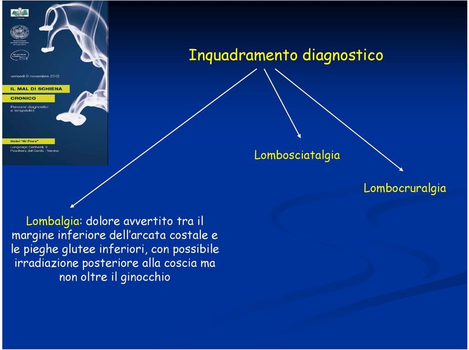 arcata costale e le pieghe glutee inferiori, con possibile