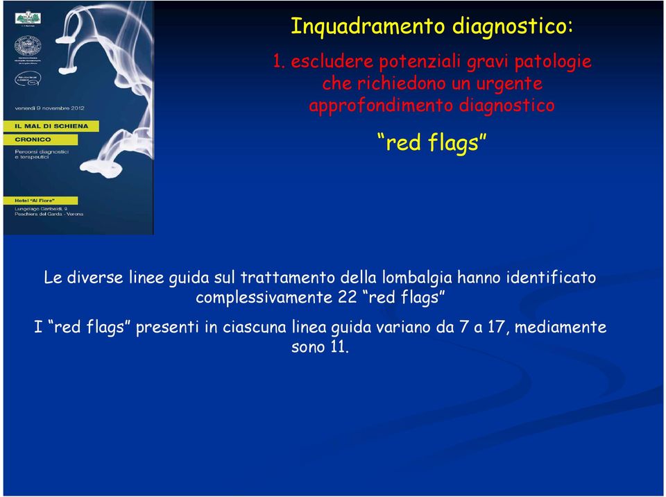 diagnostico red flags Le diverse linee guida sul trattamento della lombalgia