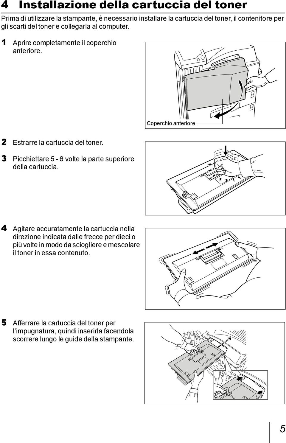 3 Picchiettare 5-6 volte la parte superiore della cartuccia.