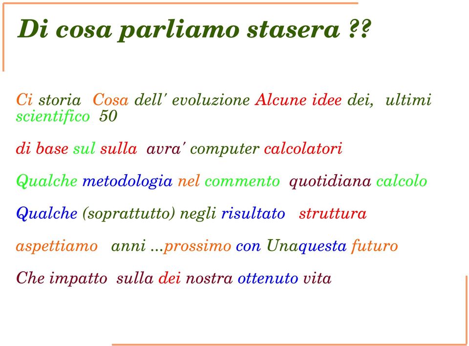 sul sulla avra' computer calcolatori Qualche metodologia nel commento quotidiana