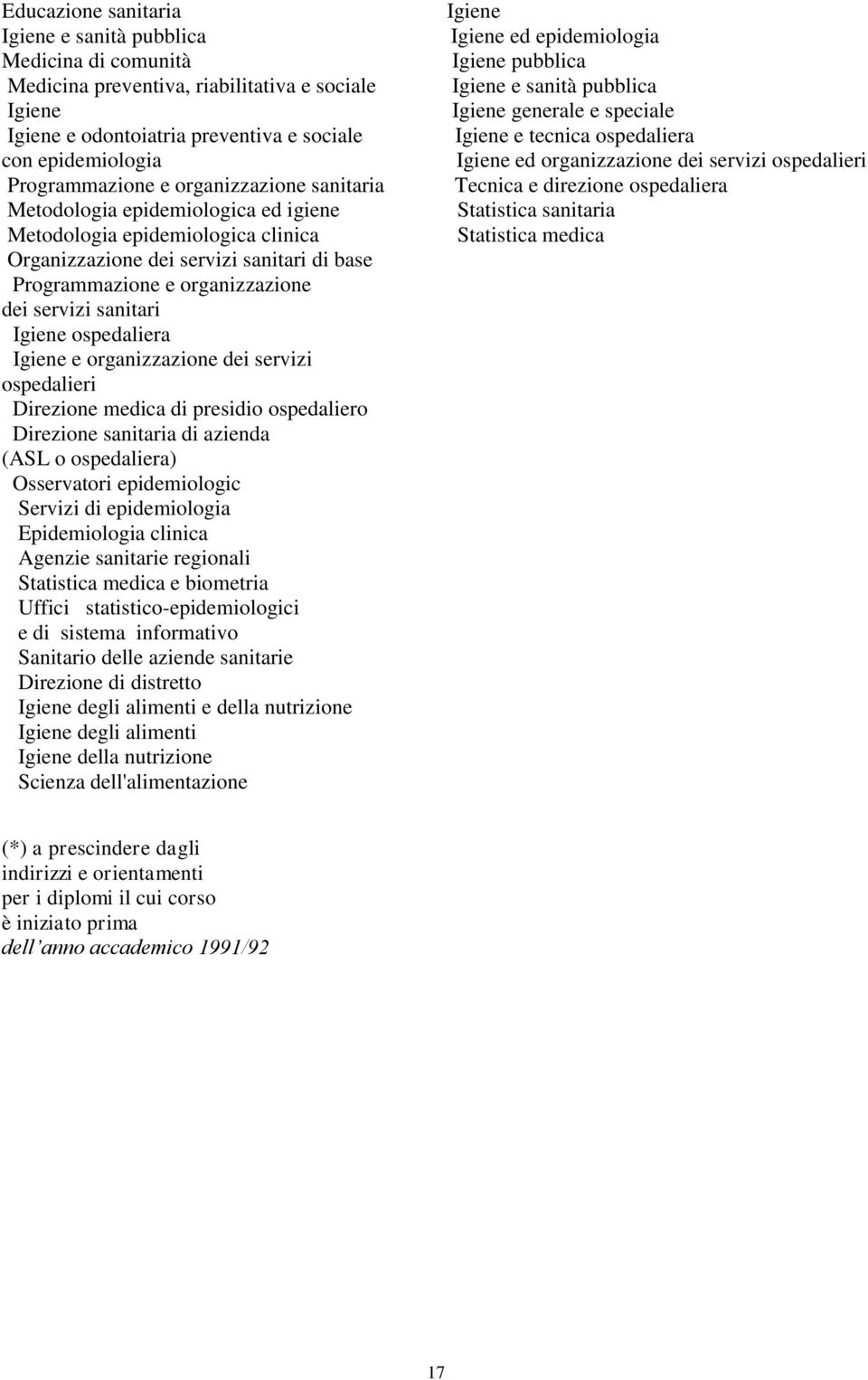 ospedalieri Direzione medica di presidio ospedaliero Direzione sanitaria di azienda (ASL o ospedaliera) Osservatori epidemiologic Servizi di epidemiologia Epidemiologia clinica Agenzie sanitarie