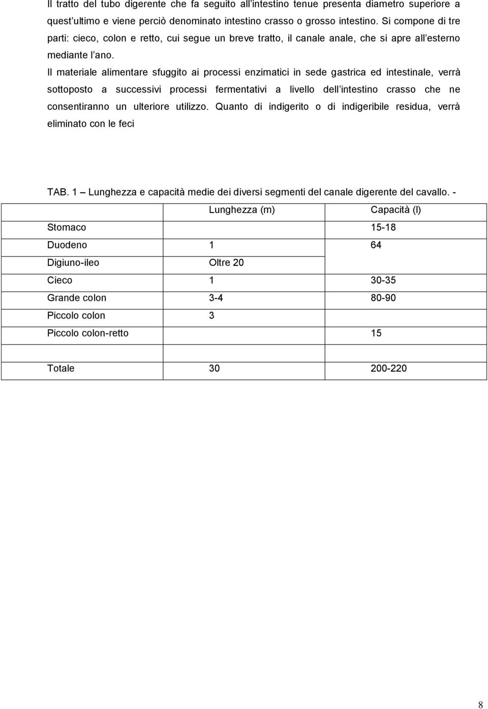 Il materiale alimentare sfuggito ai processi enzimatici in sede gastrica ed intestinale, verrà sottoposto a successivi processi fermentativi a livello dell intestino crasso che ne consentiranno un