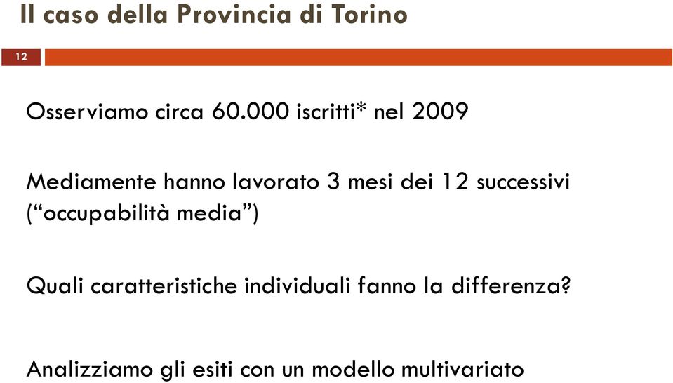 successivi ( occupabilità media ) Quali caratteristiche