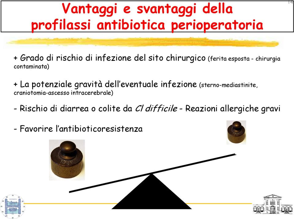 gravità dell eventuale infezione (sterno-mediastinite, craniotomia-ascesso intracerebrale) -