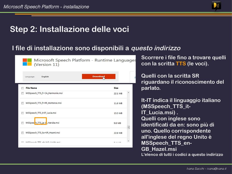 Quelli con la scritta SR riguardano il riconoscimento del parlato. It-IT indica il linguaggio italiano (MSSpeech_TTS_itIT_Lucia.