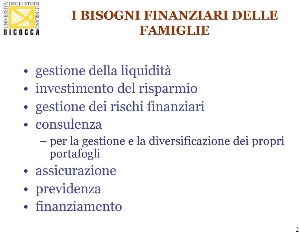 finanziari consulenza per la gestione e la