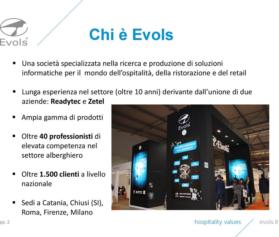 di due aziende: Readytec e Zetel Ampia gamma di prodotti Oltre 40 professionisti di elevata competenza nel