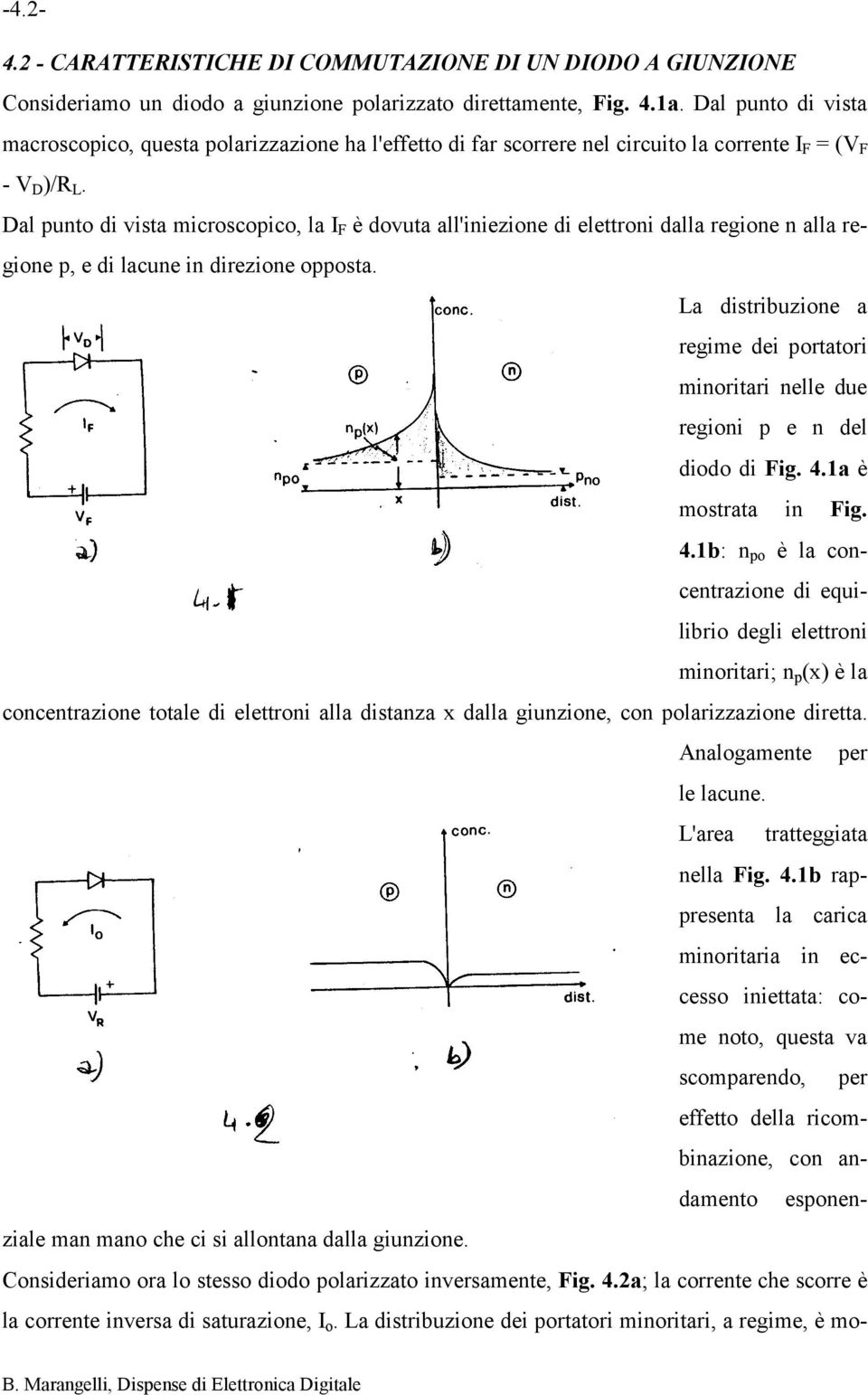 Dal punto di vista microscopico, la I F è dovuta all'iniezione di elettroni dalla regione n alla regione p, e di lacune in direzione opposta.