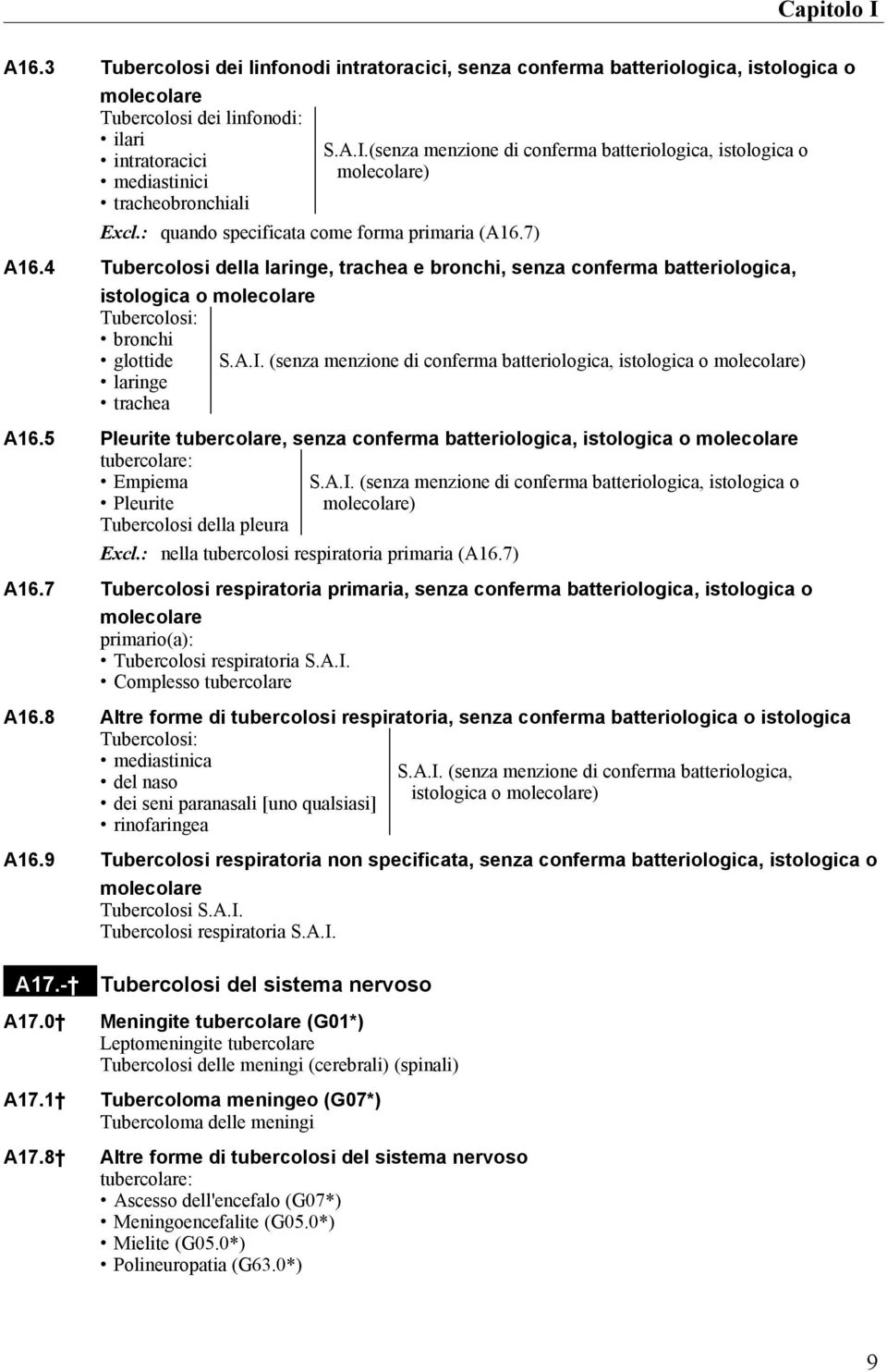 4 Tubercolosi della laringe, trachea e bronchi, senza conferma batteriologica, istologica o molecolare Tubercolosi: bronchi glottide S.A.I.