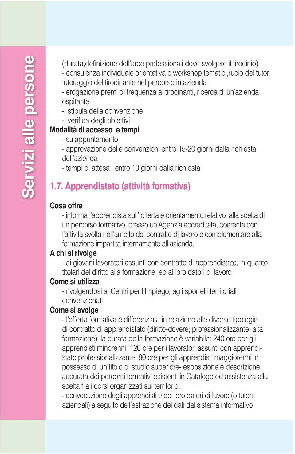 convenzioni entro 15-20 giorni dalla richiesta dell azienda - tempi di attesa : entro 10 giorni dalla richiesta 1.7.