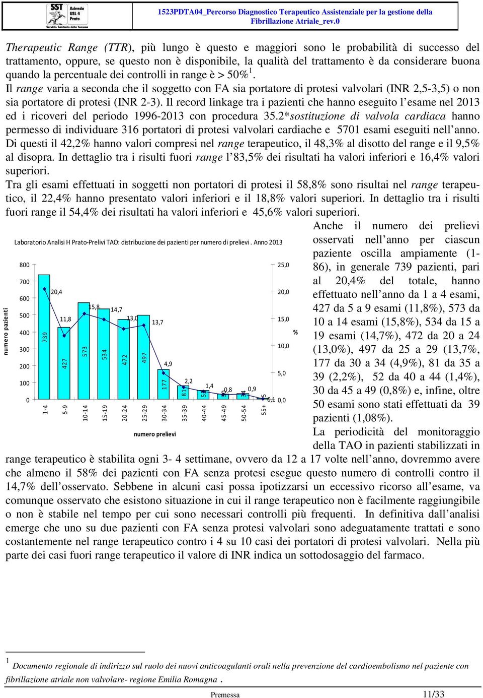 Il record linkage tra i pazienti che hanno eseguito l esame nel 2013 ed i ricoveri del periodo 1996-2013 con procedura 35.