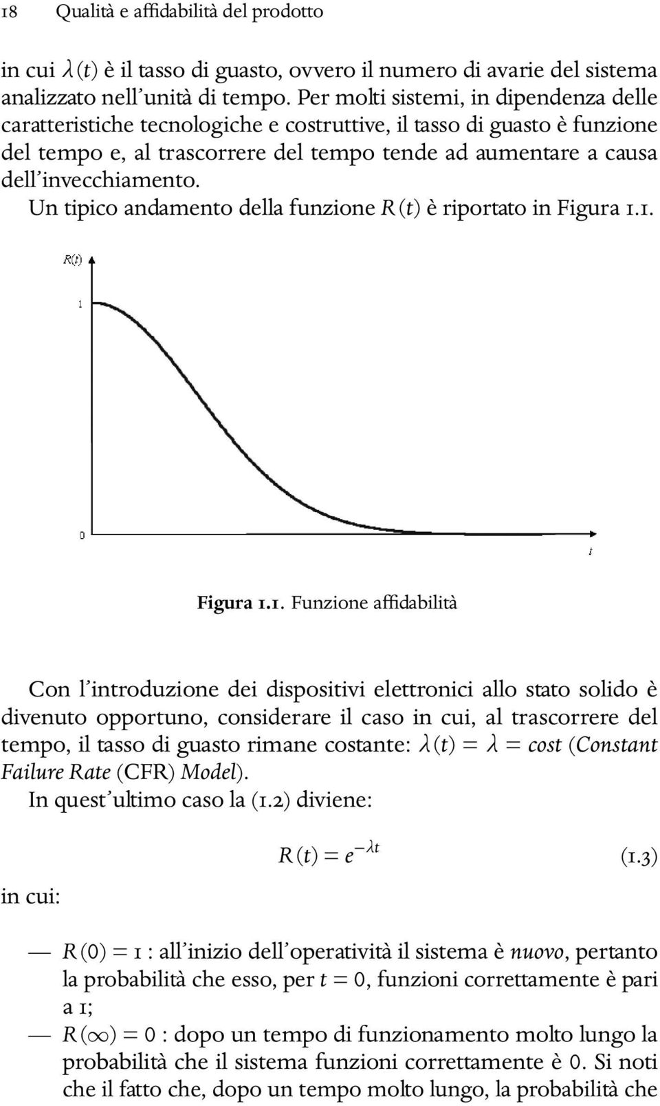 Un tipico andamento della funzione R (t) è riportato in Figura 1.