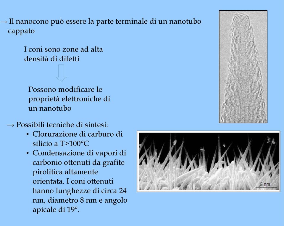 Clorurazione di carburo di silicio a T>100 C Condensazione di vapori di carbonio ottenuti da grafite