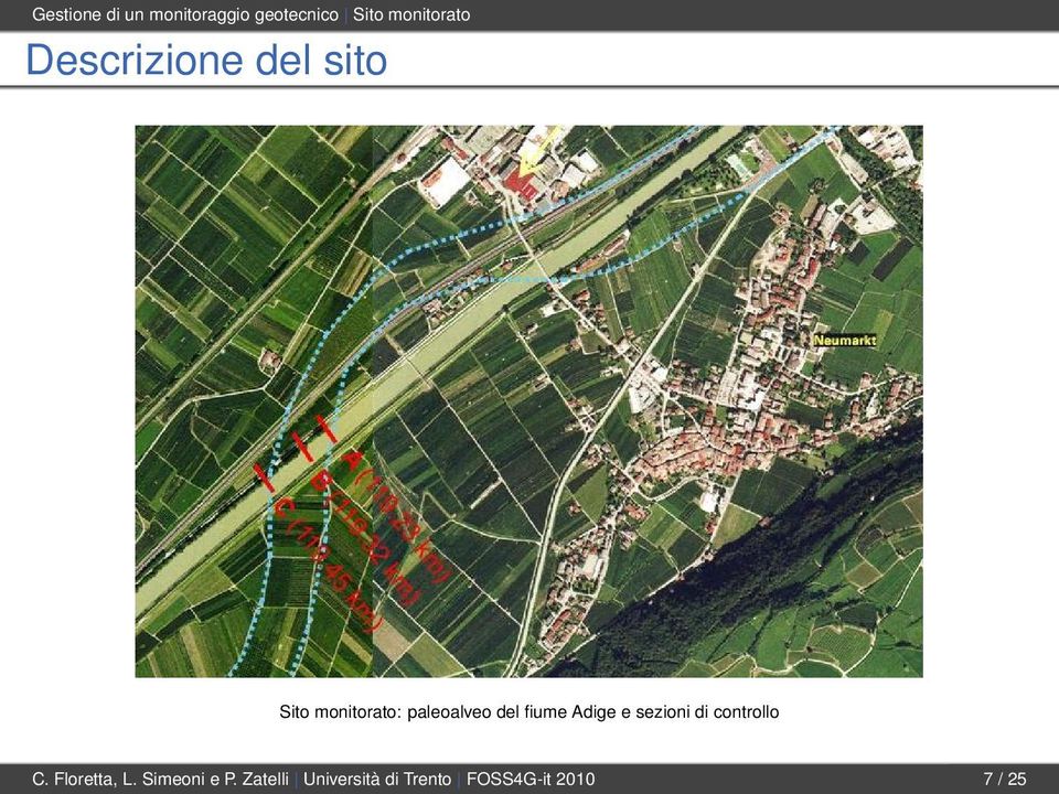 fiume Adige e sezioni di controllo C. Floretta, L.