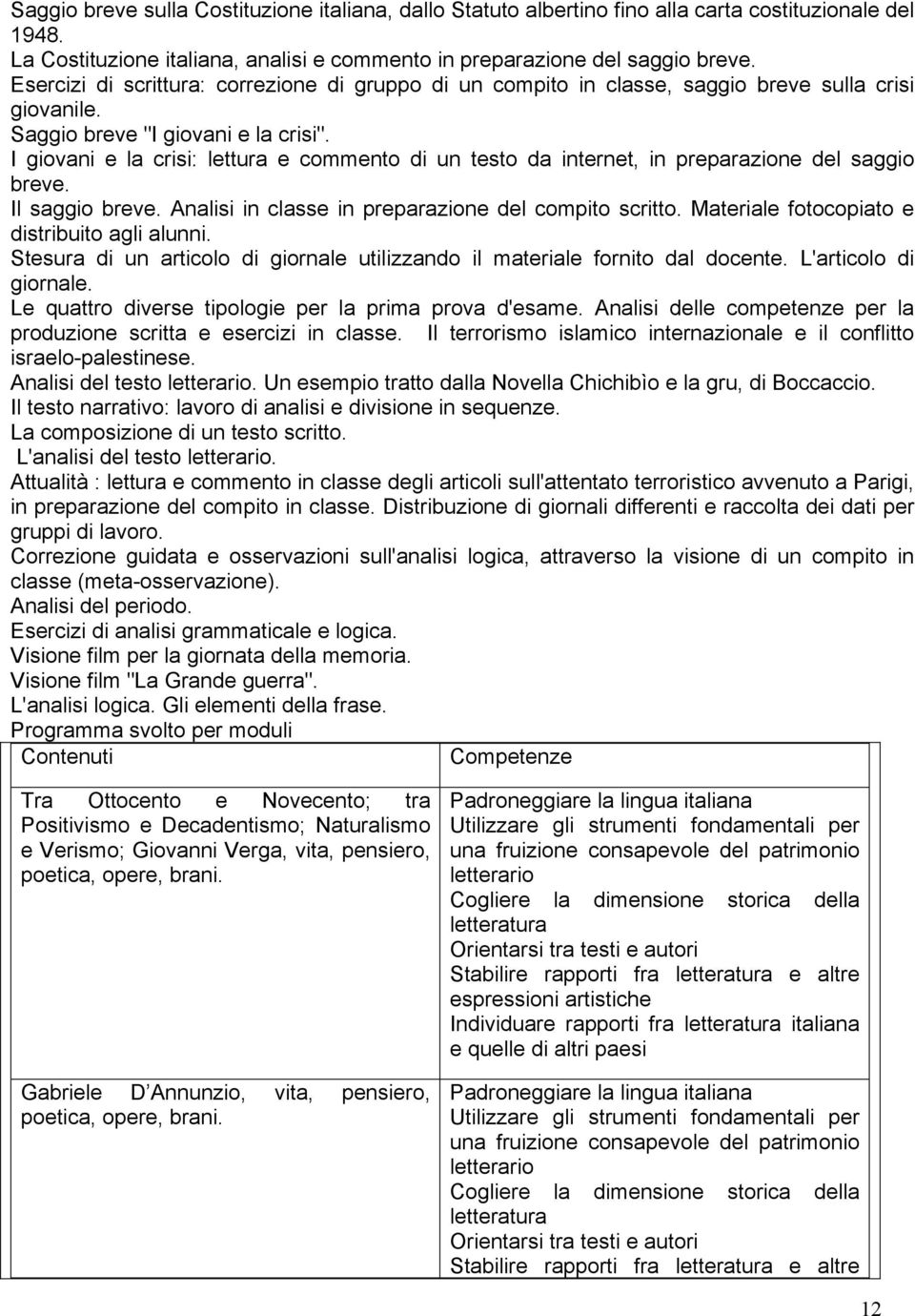 I giovani e la crisi: lettura e commento di un testo da internet, in preparazione del saggio breve. Il saggio breve. Analisi in classe in preparazione del compito scritto.