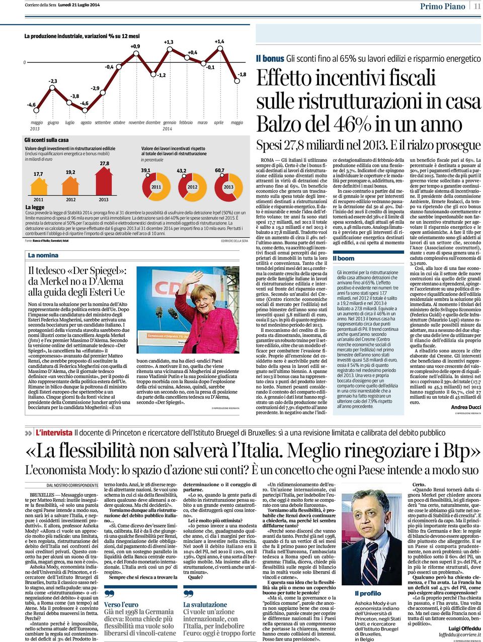 (inclusi riqualificazioni energetica e bonus mobili) in miliardi di euro 27,8 17,7 19,2 2011 2012 2013 La legge Cosa prevede la legge di Stabilità 2014: proroga fino al 31 dicembre la possibilità di