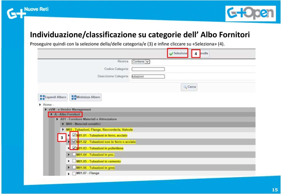 quindi con la selezione della/delle