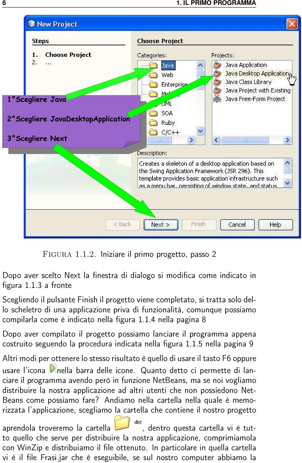 1.4 nella pagina 8 Dopo aver compilato il progetto possiamo lanciare il programma appena costruito seguendo la procedura indicata nella figura 1.1.5 nella pagina 9 Altri modi per ottenere lo stesso risultato è quello di usare il tasto F6 oppure usare l icona nella barra delle icone.