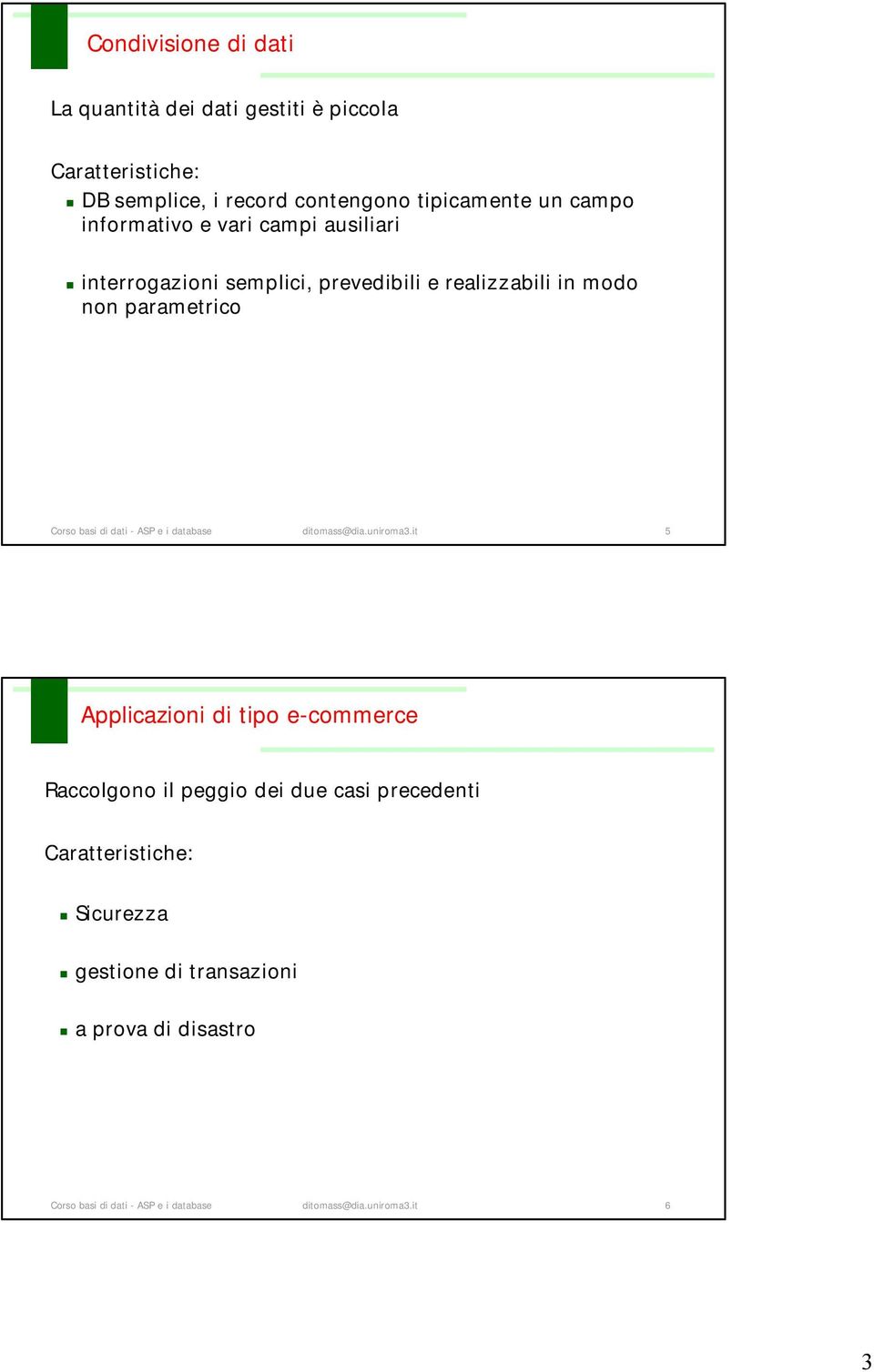 - ASP e i database ditomass@dia.uniroma3.