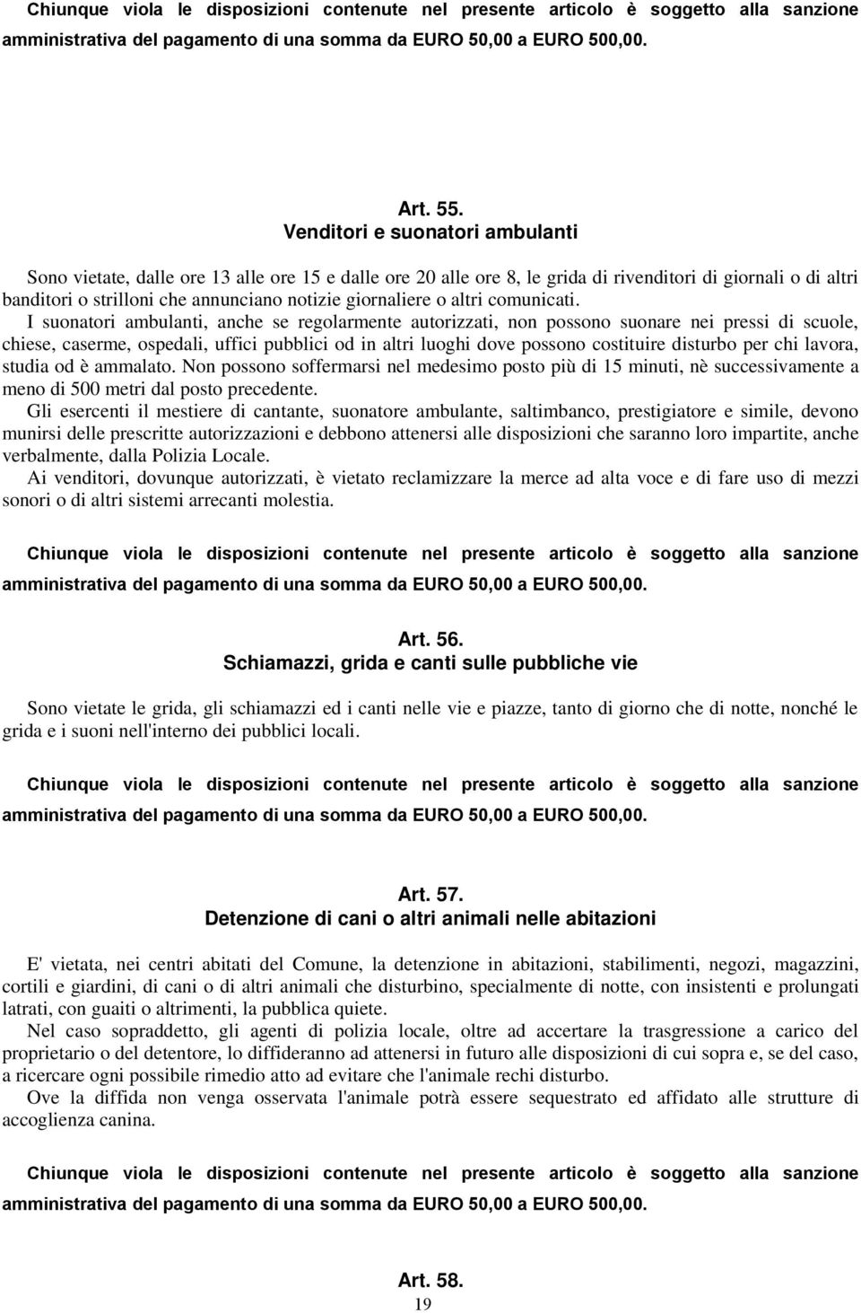 giornaliere o altri comunicati.